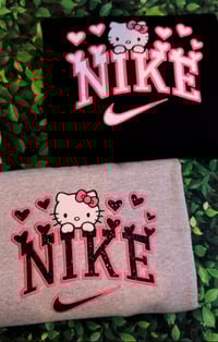 Image 1 of Glitter-Hearts Embroidered Sweatshirt
