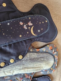 Image 6 of Organic Cotton 7 Pad Set- Midnight Moths in Flight 