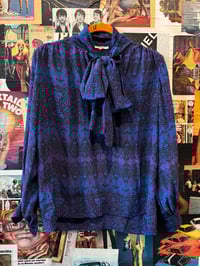 Image 1 of 1980s Yves Saint-Laurent Rive Gauche Patterned Blouse