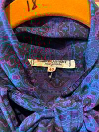 Image 3 of 1980s Yves Saint-Laurent Rive Gauche Patterned Blouse
