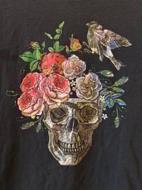 Image 2 of Y2K Flower Skull Black Cotton Shortsleeve Tee