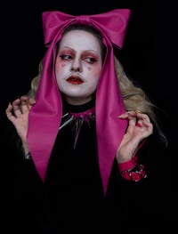 Image 2 of Leather Pussy Bow Pink
