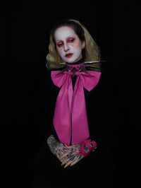 Image 3 of Leather Pussy Bow Pink