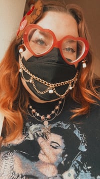 Image 2 of Golden Pearls Mask Chain