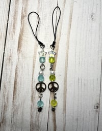 Image 4 of Handmade Peace Sign Crystal Phone Charms 
