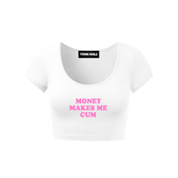 Image 2 of MONEY MAKES ME WET SCOOP NECK CROP-TOP