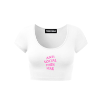 Image 1 of ANTI SOCIAL STAR SCOOP NECK CROP-TOP