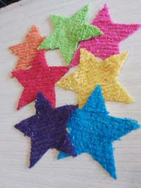 Image 2 of Chenille star pants - blue/lime on navy