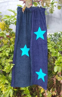 Eggplant/slate Chenille pants with blue stars