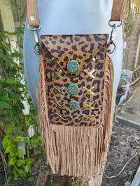 Image 1 of Yellowstone mobile bag - leopard turquoise charm 