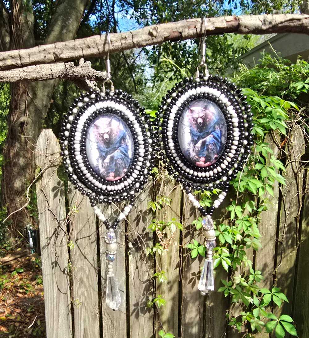 Image of Goth Werewolf Beaded Earrings