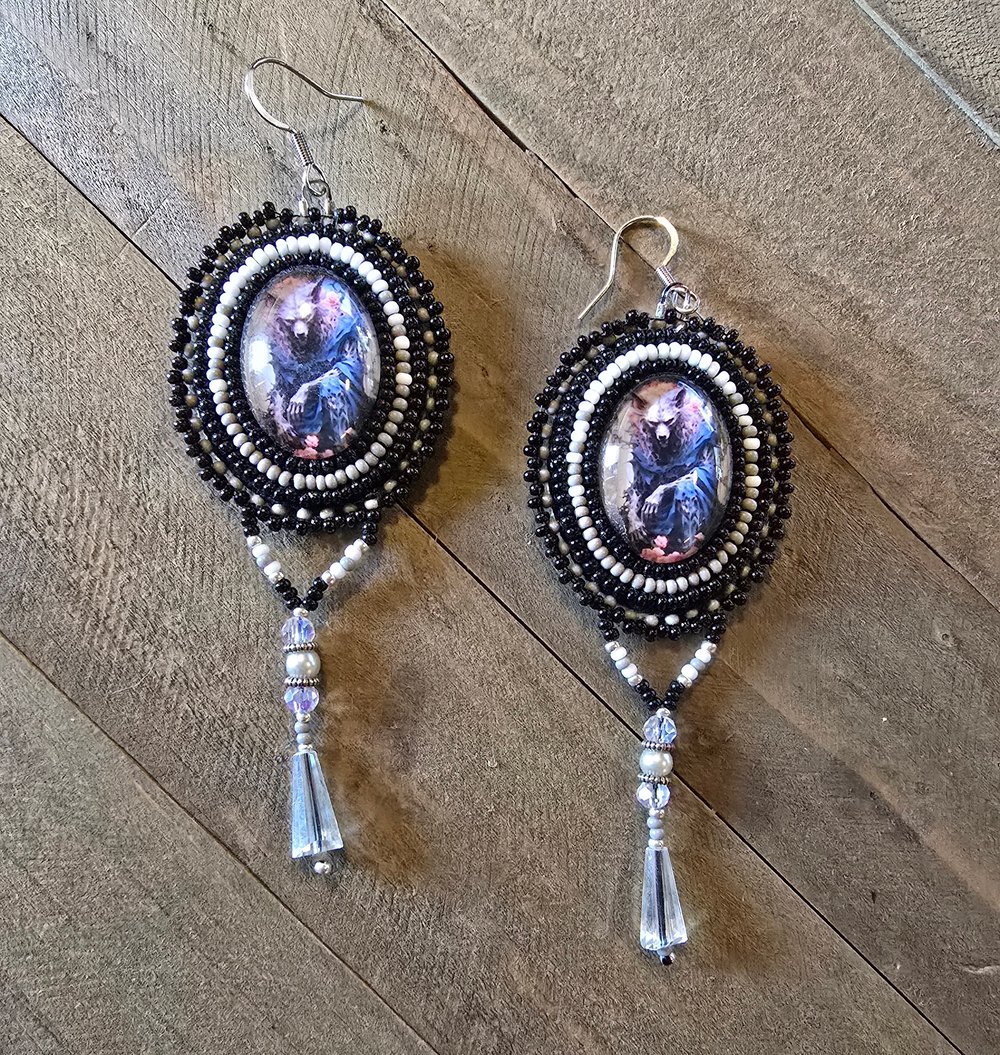 Image of Goth Werewolf Beaded Earrings