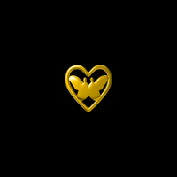Image 1 of 18k Gold Heart-Framed Butterfly Tooth Charm