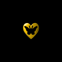 Image 1 of 18k Heart-Framed Hollow Butterfly Tooth Charm