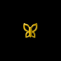 Image 1 of 18k Gold Pop Star Butterfly Tooth Charm