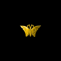 Image 1 of 18k Gold Tramp Stamp Butterfly Tooth Charm