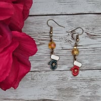Image 3 of Christmas Mitten Earrings 