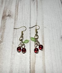 Image 2 of Handmade Cherry Earrings 