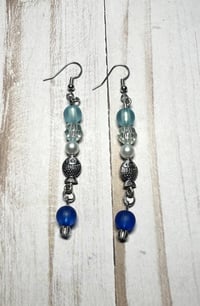 Image 2 of Handmade Blue Fish Earrings 