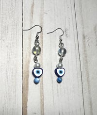 Image 1 of Handmade Evil Eye Earrings 