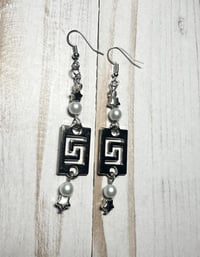 Image 1 of Handmade Star & Pearl Earrings 