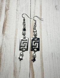 Image 2 of Handmade Star & Pearl Earrings 