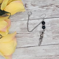 Image 3 of Hanging Skeleton Earring with Chain