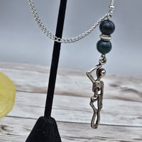 Image 2 of Hanging Skeleton Earring with Chain