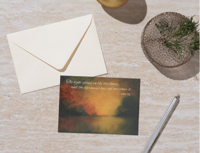 Image 1 of Pack of 10 postcards original artwork Bible verse John 1:5