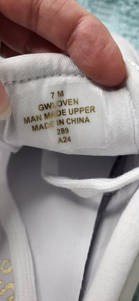 Image 2 of Guess Women Gwloven White Golden Leather Lace-up Sneaker Size 7