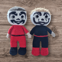 Insane clowns handmade by black feather croche