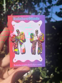 Patchwork bow earrings 