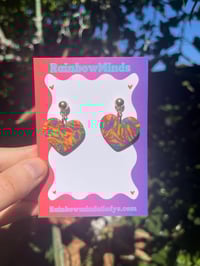 Rainbow heart earrings 