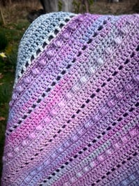 Image 2 of Pretty pastels crocheted blanket 