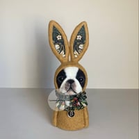 Image 1 of Boston Terrier Bunny Ornament - Mustard A