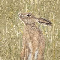 Image 3 of HARVEST HARE HAND SIGNED ART PRINT