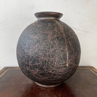 Image 2 of gold drip sgraffito vase