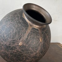 Image 3 of gold drip sgraffito vase