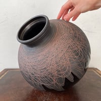 Image 1 of black sgraffito vase