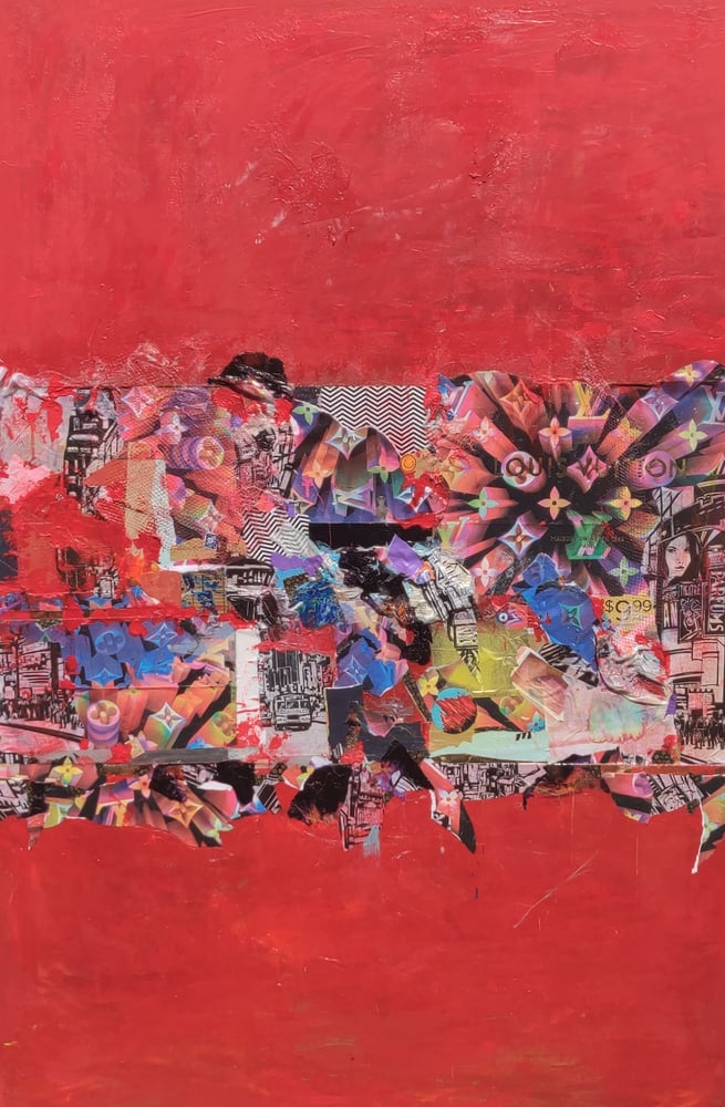 Image of EXCESS abstract mixed media painting, 6ft x 4ft