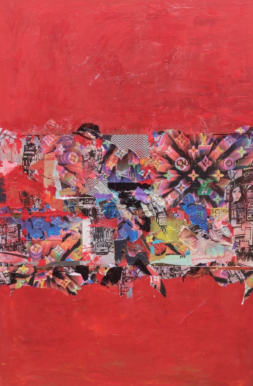 Image of EXCESS abstract mixed media painting, 6ft x 4ft
