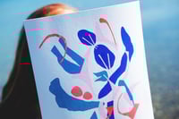 Image 4 of 'Leafy Liguria' art giclee print paper flower bouquet floral print A4 on photo rag paper