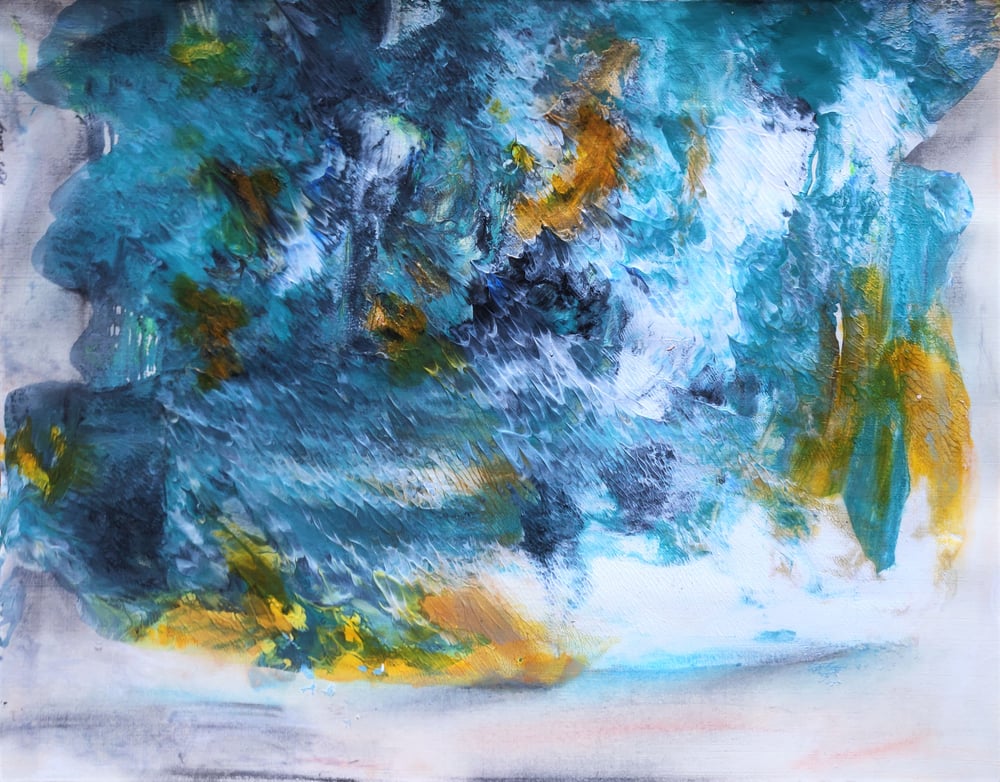 Image of NIGHT OUT WITH JENNY mixed media painting, 8x10 in