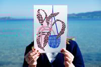 Image 1 of 'Pink Polka Plant' Art giclee print floral A4 print on photo rag premium paper