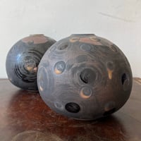 Image 1 of gold dot round vases