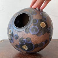 Image 1 of dark lavender dot vase