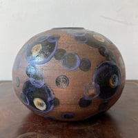 Image 2 of dark lavender dot vase