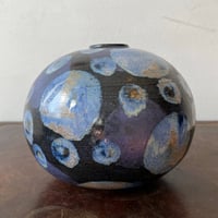 Image 1 of periwinkle and dark lavender dot vase