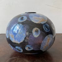 Image 3 of periwinkle and dark lavender dot vase