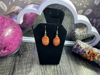 Image 1 of Orange All Seeing Eye Earrings 